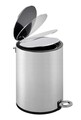 Cos de gunoi cu pedala, Wenko, Monza Easy Close, 3 L, 24.5 x 25.5 x 18.5 cm, inox, gri satinat