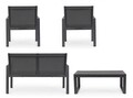 Set mobilier de gradina 4 piese Kallen, Bizzotto, aluminiu/textilena 2x1, gri carbune