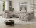 Coltar extensibil dreapta 3 locuri ELTAP, RT-18ROY, Fectory, 346x205x93 cm, lemn/poliester, bej deschis
