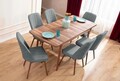 Extendable Dining Table & Chairs Set (7 Pieces), Hanah Home, Lidyana, Frame: 70% HORNBEAM/30% MELAMINE COATED CHIPBOARD, Gri