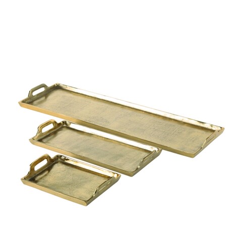 Set 3 tavi pentru servire Cooper, Boltze, 46-84 cm, aluminiu
