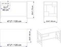 Birou Victory, Hadley, 120x60x75 cm, PAL, auriu/alb