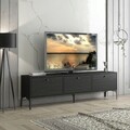 Comoda TV, Wood'n Love, Etna, 160 x 30 x 49 cm, pal/metal, negru