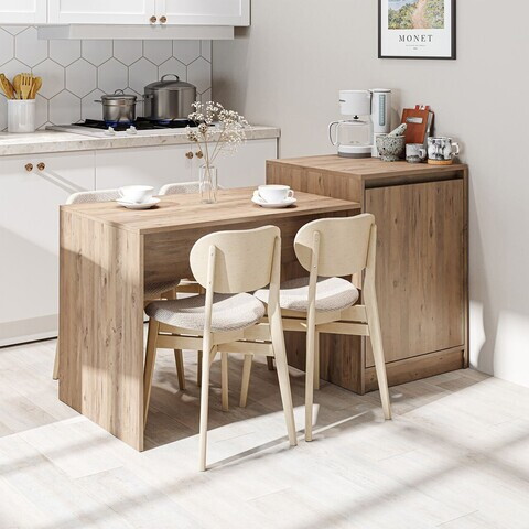 Masa de bucatarie, Hanah Home, 2785, 160x85x60 cm, PAL MELAMINAT, Maro