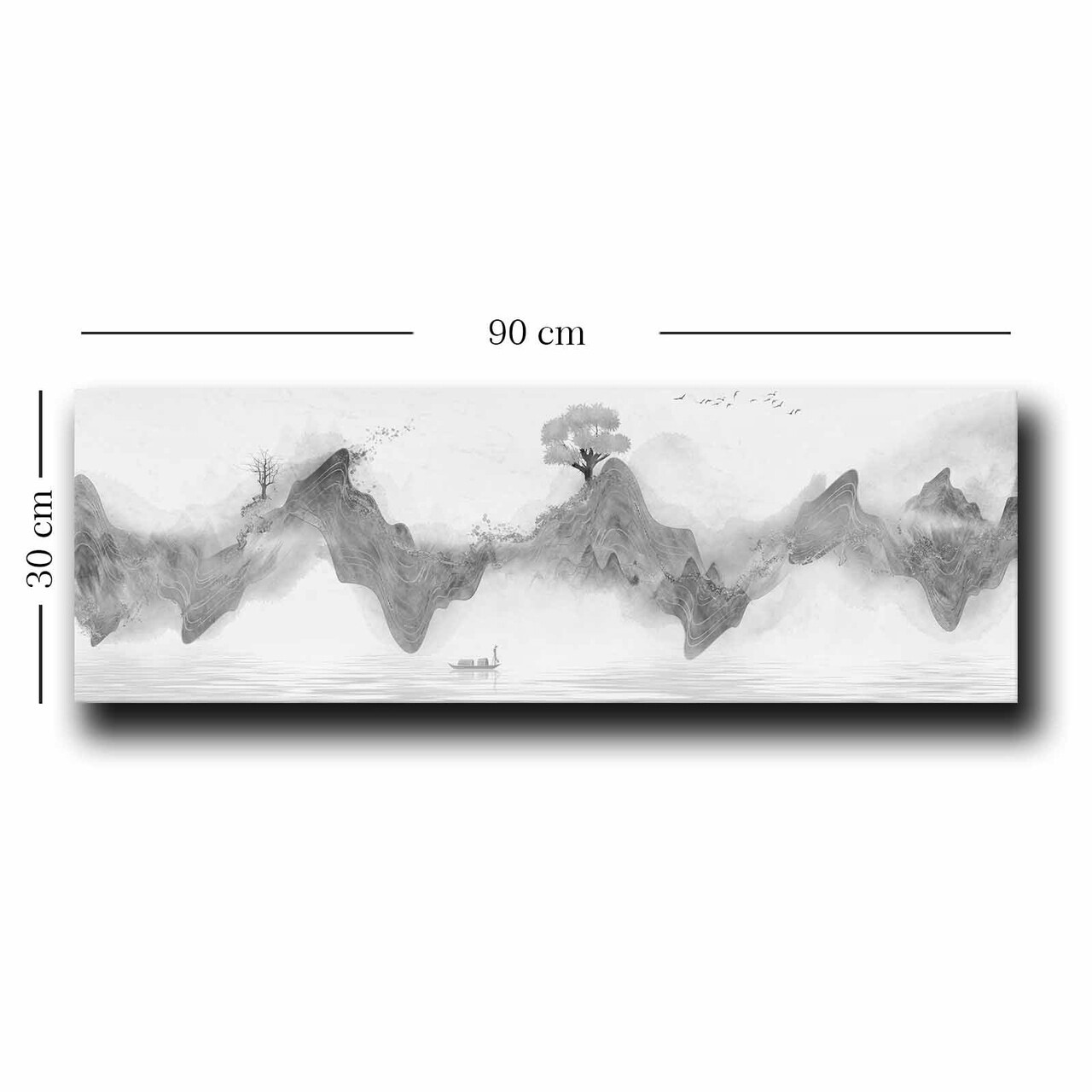 Tablou decorativ, 3090NISC-007, Lemn, Albastru / Somon / Auriu / Alb - view 3