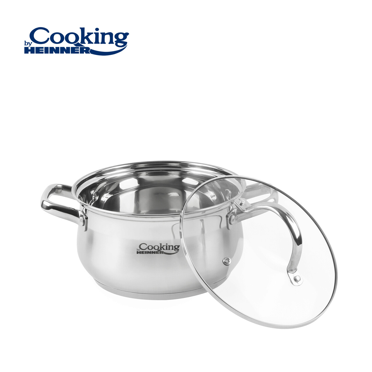 Semioala cu capac Amira, Cooking by Heinner, 18x10.5 cm, 2.6 L, inox/sticla — imaginea 4