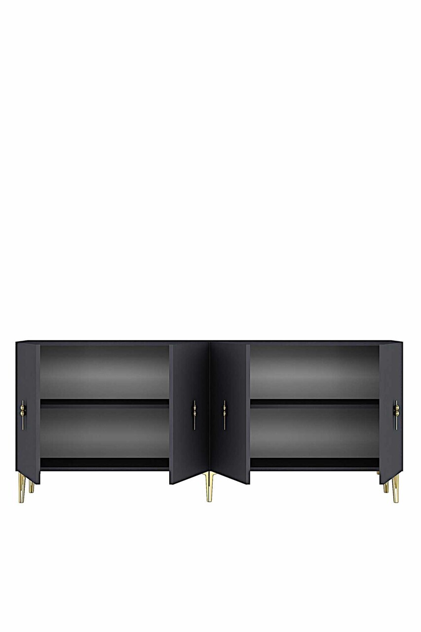 Consola, Hanah Home, Ayshe 180, 180x75x32 cm, Antracit / Aur — imaginea 6
