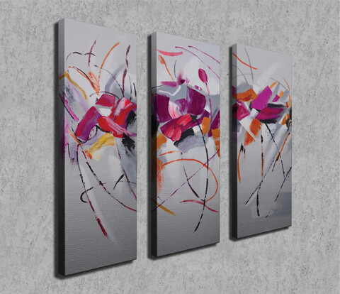 Set 3 tablouri decorative, CU06, Canvas, 20 x 70 cm, 3 piese, Multicolor mezoni.ro