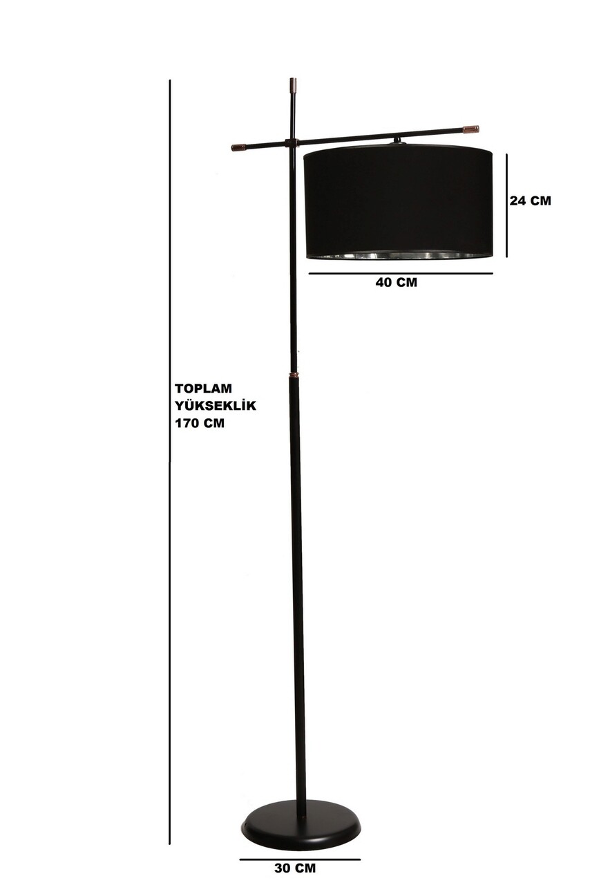 Lampadar, Luin, 534LUN3217, Metal, Negru / Crom