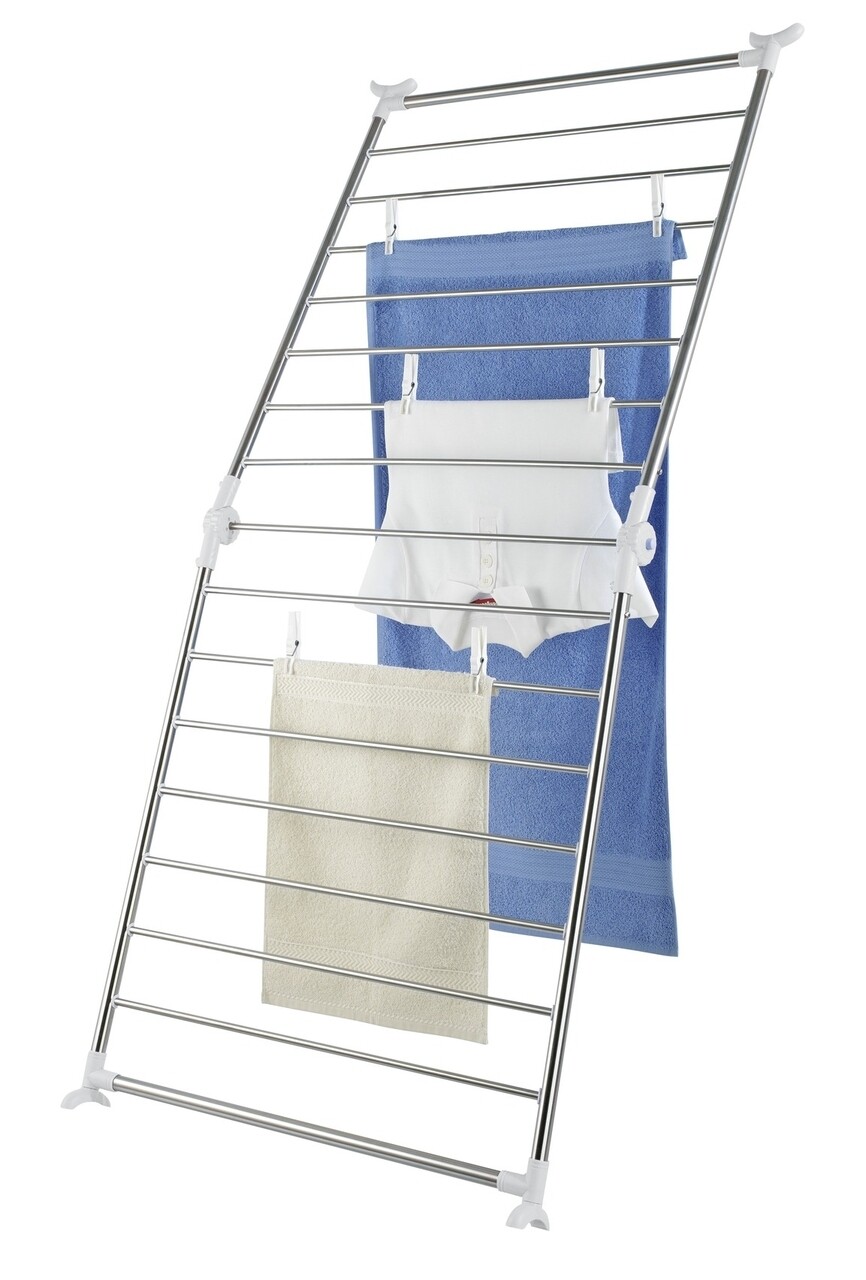 Uscator de rufe pliabil/ajustabil pentru cada, Wenko, Profi, 10 m capacitate de uscare, 65 x 150 x 2.5 cm, ino/polipropilena - 1 | YEO
