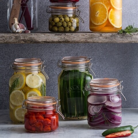 Borcan cu inchidere ermetica, Kilner, Oliver, 1.5 L, sticla, transparent