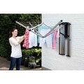 Uscator rufe cu montare pe perete + husa de protectie, Brabantia, WallFix, 24 m capacitate de uscare, cu fixare pe perete, otel, gri metalizat