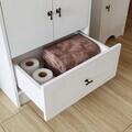 Set Dulap de Baie cu Chiuvetă și Oglindă (3 Piese), Hanah Home, 2409, MDF-LAM, Alb mat