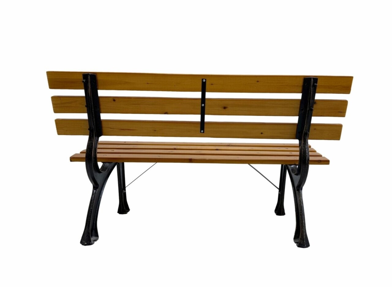 Banca pentru gradina Heinner, 120x57x70 cm, otel/lemn, natur/negru - imagine 6