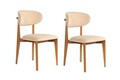 Set scaune 2 piese, Wayland, Lionte, Bej / Stejar închis