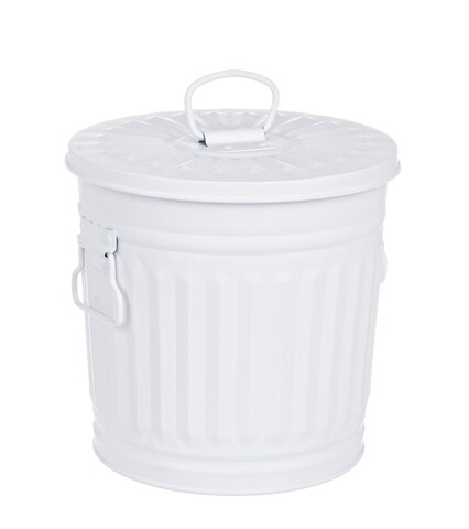 Cos de gunoi, london, bizzotto, zinc, finisaj lucios, 7 l, alb