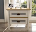 Noptiera, Hanah Home, FRN-21016, 60.4x55x44.2 cm, PAL, Crem / Stejar / Gri