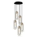 Lustra, Cerco - 2041, Tatum, 48 x 48 x 132 cm, 5 x E27, 40W, negru/auriu