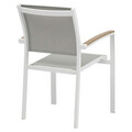 Scaun de gradina Pori, Pakoworld, 57x60x85 cm, textilena 2x1/aluminiu, gri/alb
