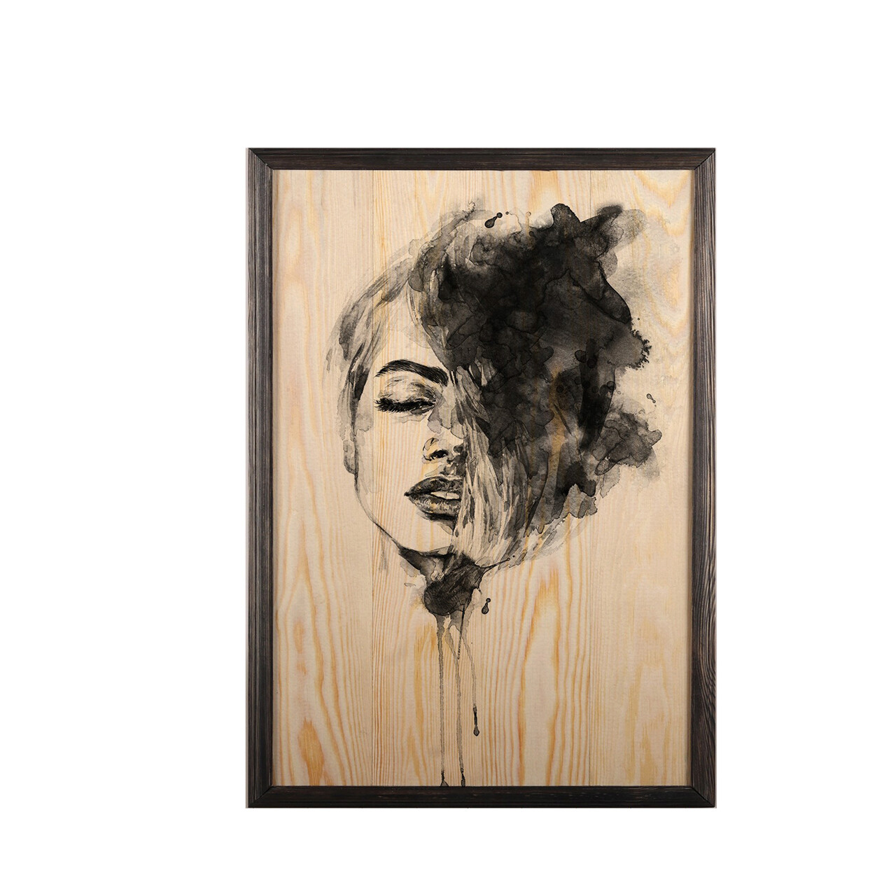 Tablou decorativ, Woman Face, Lemn, Lemn, Multicolor - 1 | YEO
