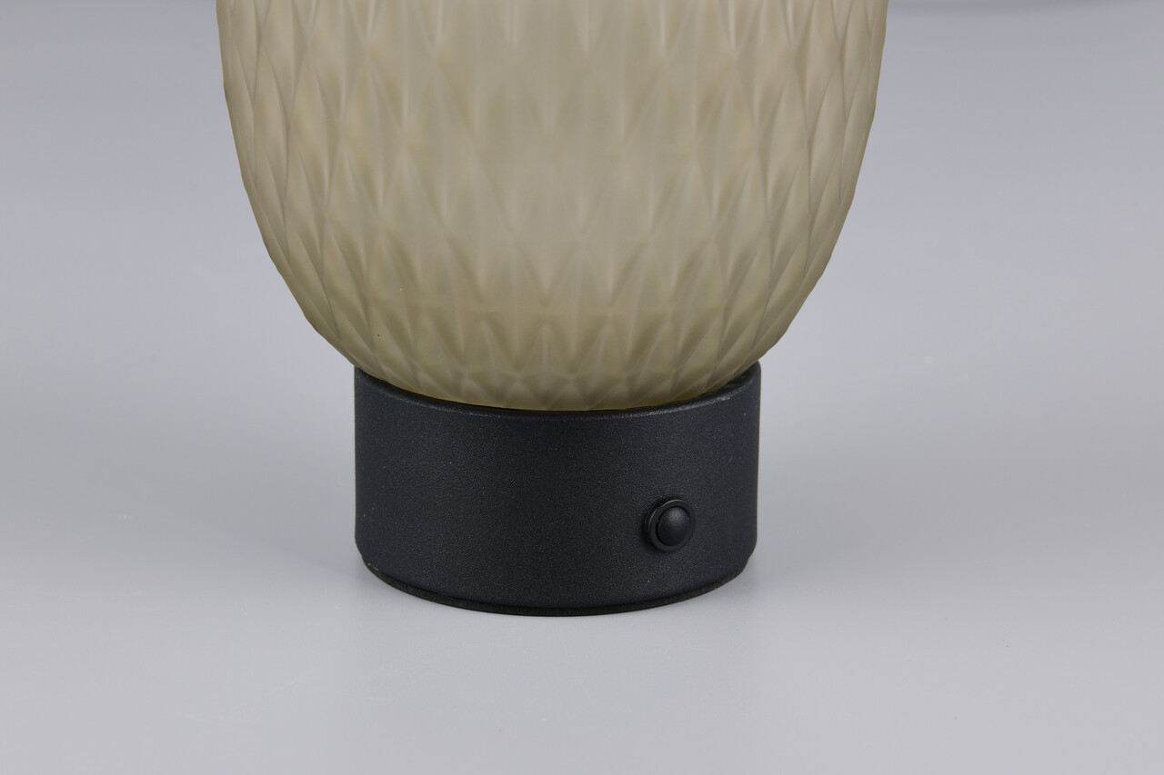 Lampa de masa Facette, TRIO, 11.8x20.5 cm, 1.5W, 1x SMD, sticla, negru/verde