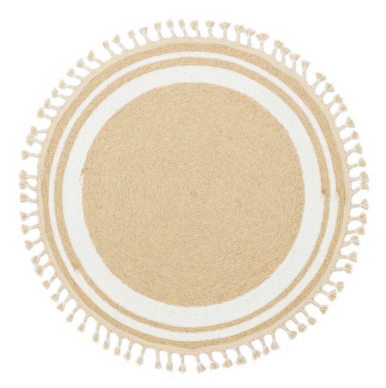 Covor, Ptn 06 Natural White , 120x120 cm, 100% POLIPROPILEN/IUTA/BUMBAC RECICLAT, Crem - 2 | YEO