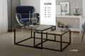 Masuta de cafea ELTAP, Stolik Cloue, 140x65/75x35/41 cm, metal/sticla, negru/transparent