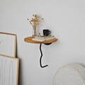 Raft de perete, Neostill, Leo, 35x35 cm, Lemn masiv, Negru / Stejar