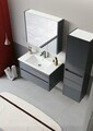 Dulap de baie cu oglindă, Hanah Home, Arno 80, Gri/Antracit