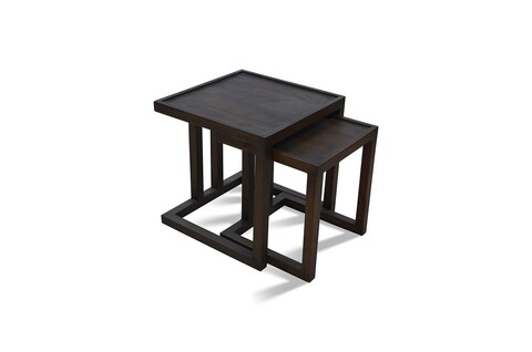 Set masute 2 piese, massive design, santan, negru
