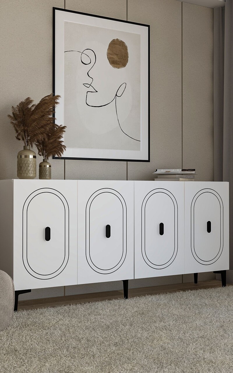Consola, Hanah Home, Weny, 150x75x35 cm, PAL , Alb - view 2