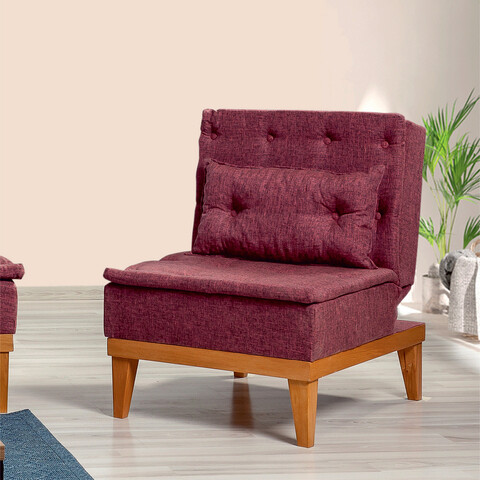 Fotoliu, unique design, 867unq1022, lemn de carpen, rosu claret
