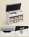 Bancheta cu pantofar, Vasagle, 60x30x44 cm, max 136 kg, MDF/PAL/piele ecologica, alb cloud