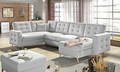 Coltar extensibil reversibil 5 locuri ELTAP, AsdU-07, Asgard, 326x202x93 cm, lemn/poliester, alb