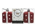 Set 3 globuri Gift box, Decoris, plastic, rosu/alb