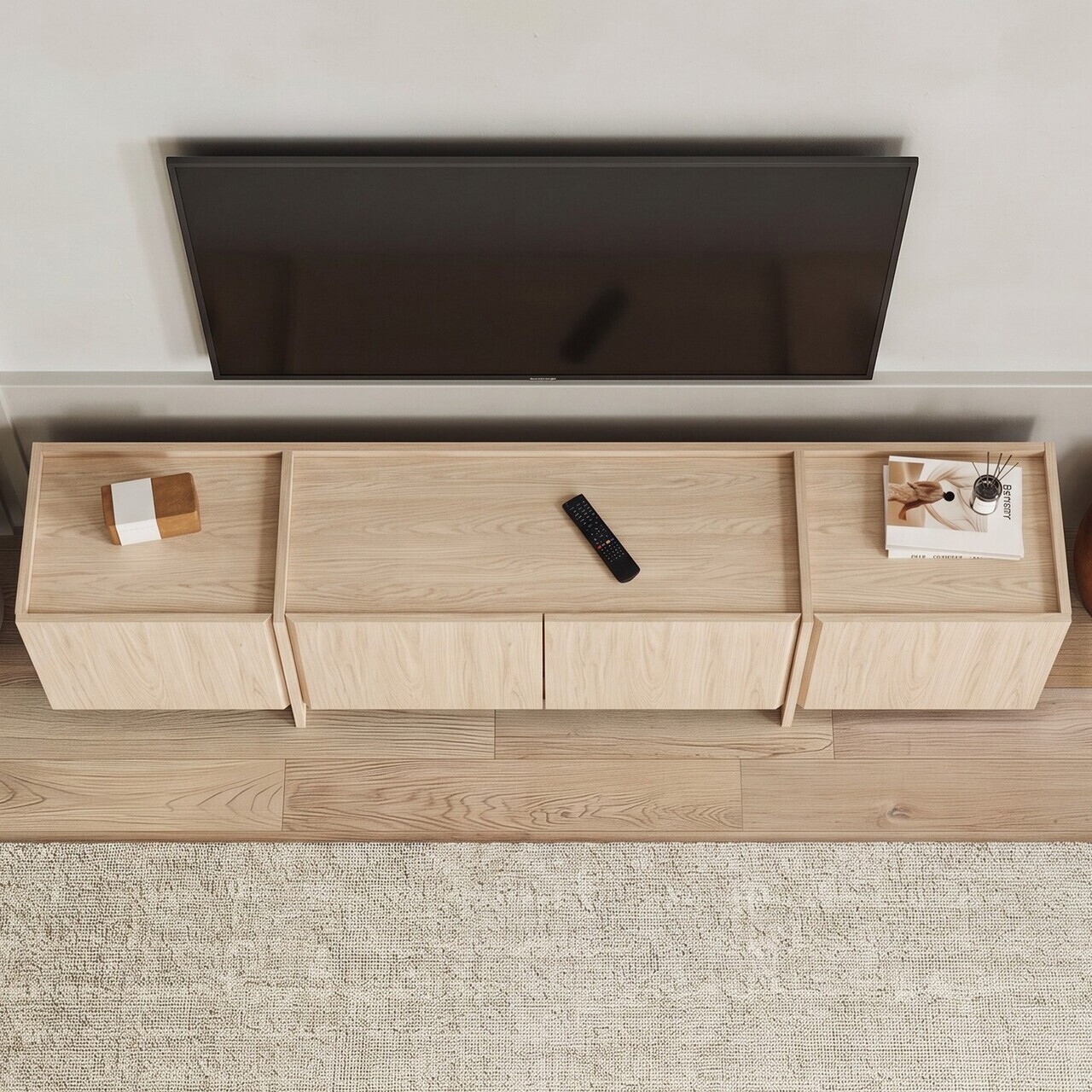 Comoda TV, Nordure, Lowen, 180x46x35 cm, Stejar Compass — imaginea 3