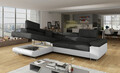 Coltar extensibil stanga 4 locuri, ELTAP, Anton, 272x203x85 cm, lemn/poliester, gri inchis/alb