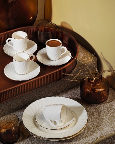 Set de cafea BNLY12KT120, Kutahya Porselen, 12 piese, portelan Kutahya Porselen