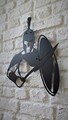 Decoratiune de perete, Sparta, Metal, Dimensiune: 38 x 49 cm, Negru