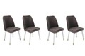 Set scaune 4 piese, Nmobb, Hugo-401 V4, Metal, Antracit / Alb / Auriu