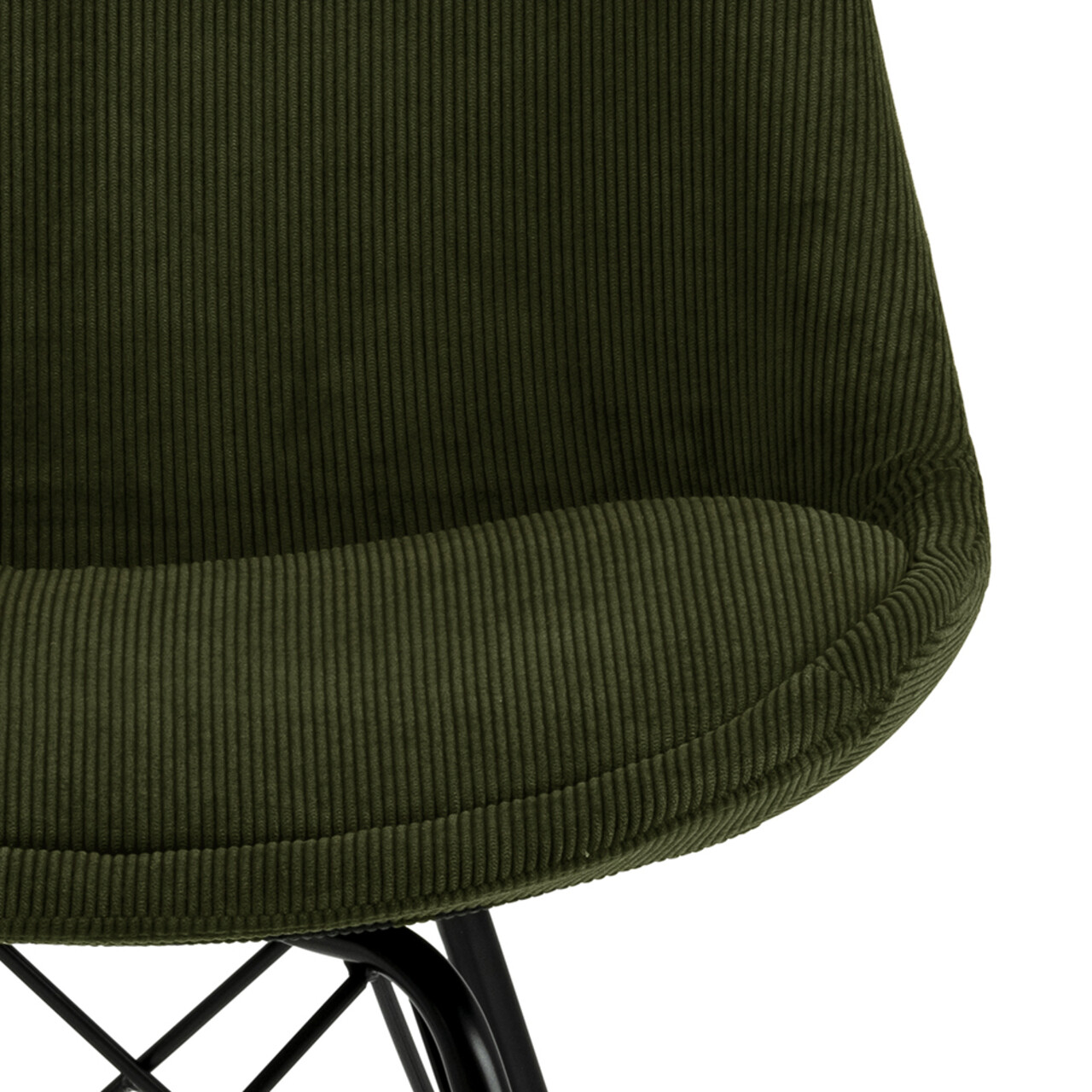 Scaun Eris, Actona, 48.5x54x85.5 cm, tesatura corduroy/otel, verde olive