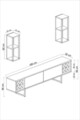 Set mobilier living, Bexley, Gold Line, PAL, Alb/Auriu