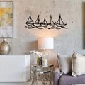 Decoratiune de perete, Ships In Water, metal, 68 x 24 cm, negru