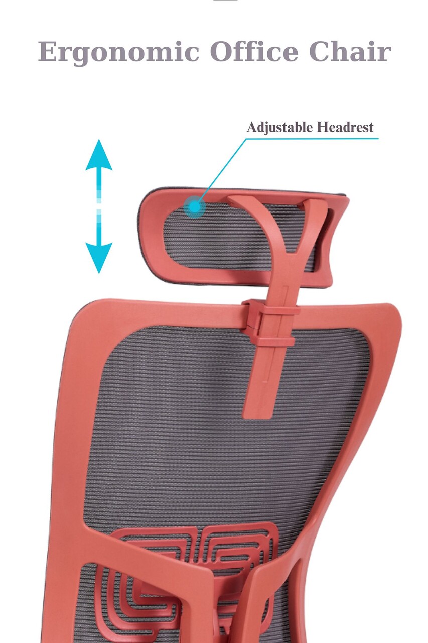 Scaun de birou, Hanah Home, Lumbar 126, 61x126x68 cm, Plastic, Roz somon - view 9
