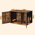 Dulap pentru litiera pisici / casa de toaleta pisici, Feandrea, 80x53x49.2 cm, PAL, maro/negru