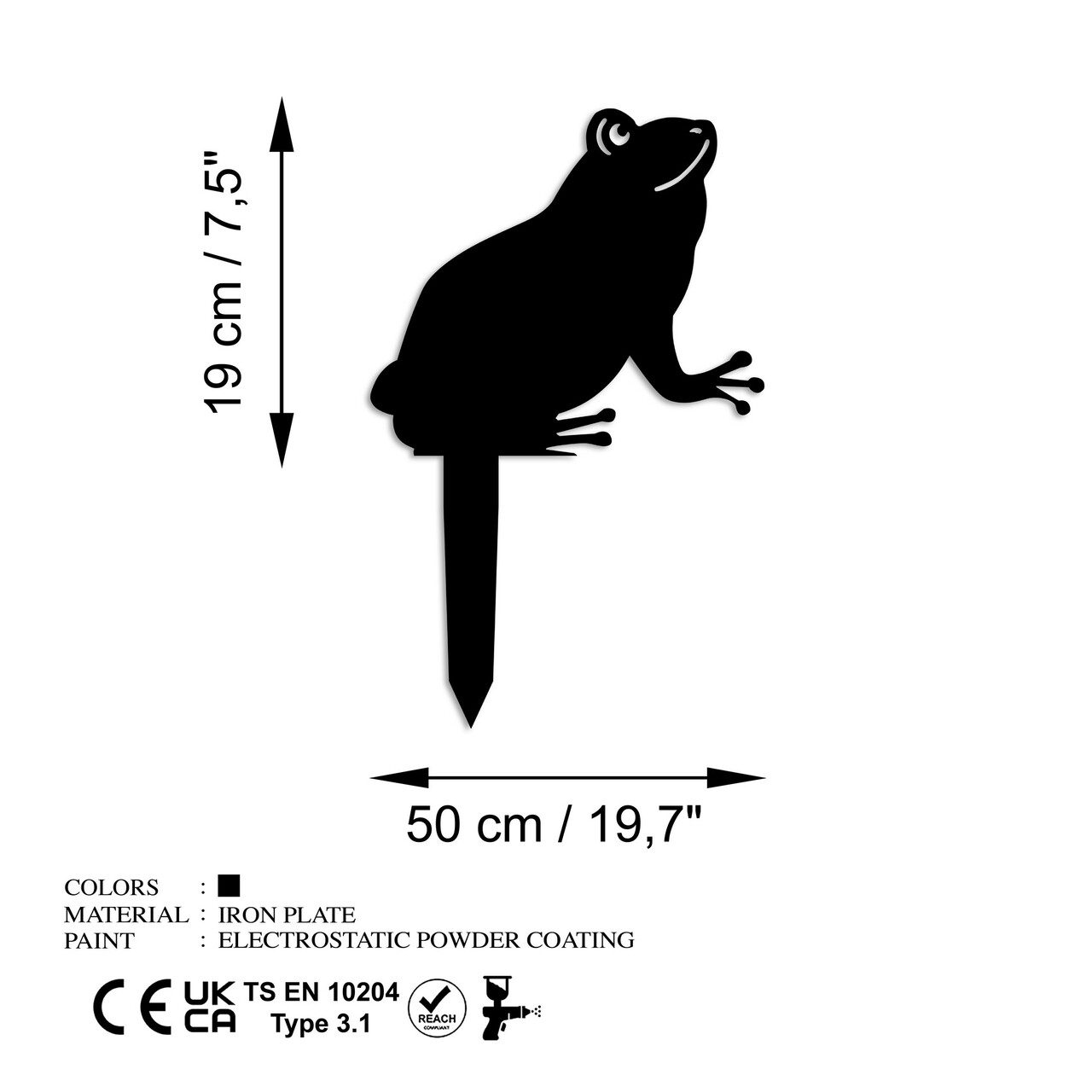 Obiect decorativ de grădină, Frog 01, 34x22 cm, Negru - view 6