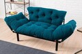 Canapea extensibila 2 locuri PWF-0018, Pakoworld, 155x73x85 cm, metal/textil, albastru petrol