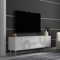 Comoda TV, Olivia, Retrol2, Alb / Argintiu