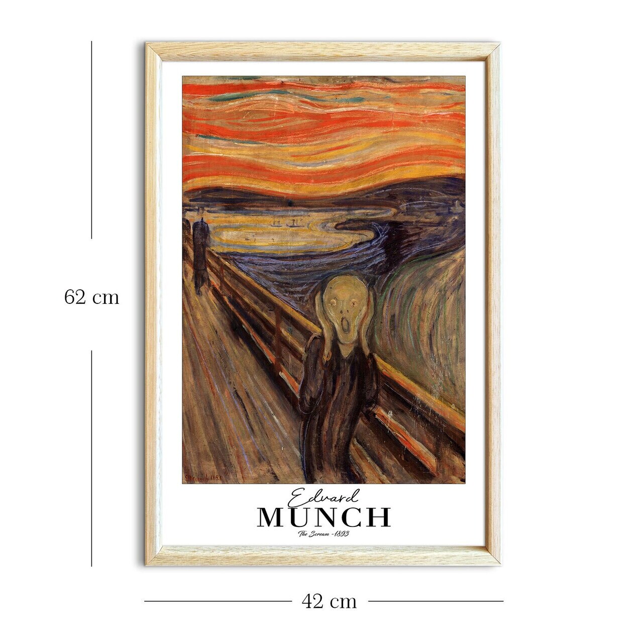 Tablou decorativ, 4262AHSMUNCH-001, Lemn masiv, Fundal: 100% MDF (Grosime: 2,7 mm), Multicolor - view 5