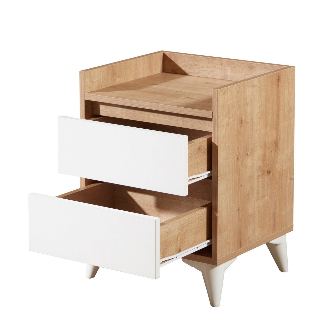 Noptiera, Hanah Home, Tuvalle 041, .45x59x40 cm, Stejar Safir / Alb - view 5